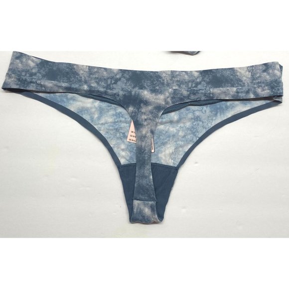 Victorias Secret Incredible Tie Dye Thongs Panties Size Large Lot of 2 Blue - Picture 3 of 11